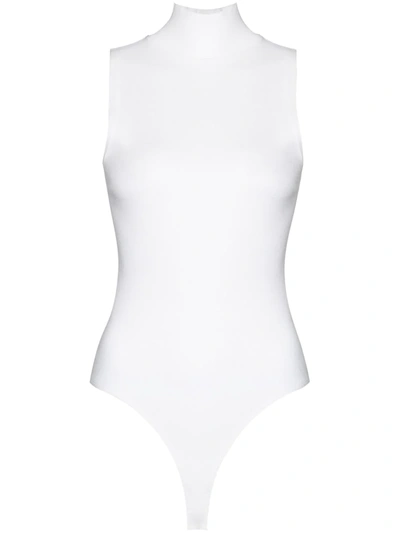 Re/done 60s Mock Neck Bodysuit In White