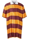 BURBERRY STRIPED PLISSÉ POLO SHIRT