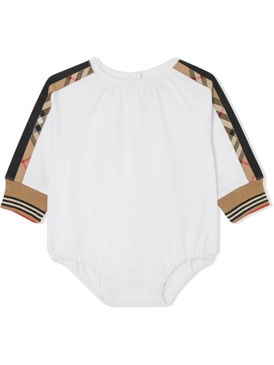 Burberry Kids' Baby Vintage Check棉质连身衣 In White