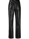 AGOLDE HIGH-WAISTED LEATHER TROUSERS