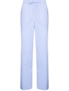 Tekla Organic Cotton Pyjama Trousers In Blue