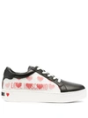 LOVE MOSCHINO HEART-PRINT LEATHER TRAINERS