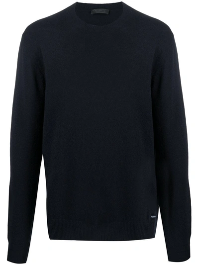 Prada Cashmere Crew Neck Jumper In Blue