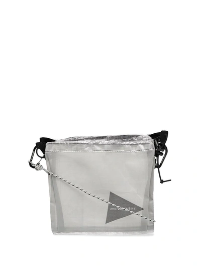 And Wander Logo-print Shoulder Bag In Grey