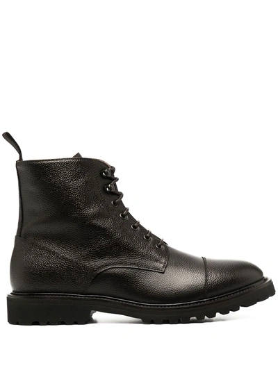 Scarosso Ankle-length Lace-up Boots In Brown