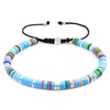 Anchor & Crew Turquoise Blue Kivu Silver & Vinyl Disc Macrame Bracelet
