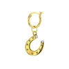 True Rocks 2tone Gold Silver Horseshoe On Gold Hoop Single