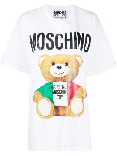 Moschino Teddy Bear Logo T-shirt In White