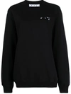 Off-white Logo-print Crewneck Sweatshirt In Black,grey