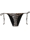 Ganni Leopard-print Bikini Bottoms In Neutrals