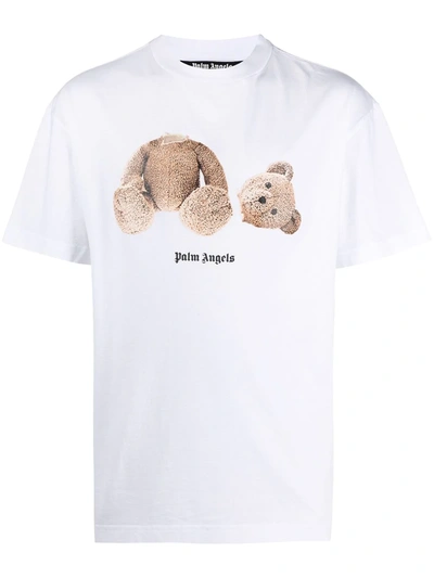 Palm Angels Bear-print T-shirt In White