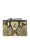 JIMMY CHOO LITZY PYTHON PRINT BI-FOLD CARD HOLDER MONOGRAM,11649541