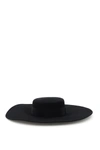 RUSLAN BAGINSKIY LARGE-BRIMMED FELT CANOTIER HAT,CNT033 F OV BLACK
