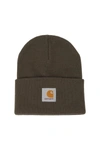 Carhartt Logo-patch Knitted Beanie In Cypress