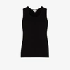 Agolde Poppy Ribbed Stretch Organic Cotton And Tencel-blend Jersey Tank In Black