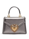 Dolce & Gabbana Devotion Metallic Cross Body Tote In Silver