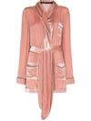 SLEEPING WITH JACQUES VELVET EFFECT TIED WAIST ROBE