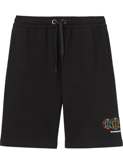 Burberry Logo-print Drawstring Shorts In Black