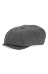 Brixton Brood Herringbone Driving Cap In Grey/ Black