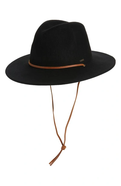 Brixton Wesley Packable Fedora In Bkbrn