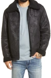 TOPMAN JOSH AVIATOR FAUX LEATHER JACKET,64M04UBLK