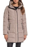 Cole Haan Signature Cole Haan Quilted Down & Feather Fill Jacket With Faux Fur Trim In Cashew