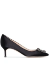 Manolo Blahnik Hangisi 50mm Bejewelled Detail Pumps In Black