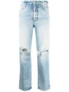 DSQUARED2 DISTRESSED STRAIGHT-LEG JEANS