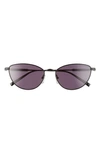 Longchamp 55mm Oval Sunglasses In Black/ Grey
