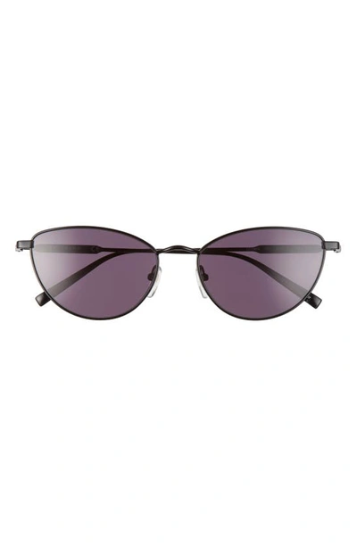 Longchamp 55mm Oval Sunglasses In Black/ Grey