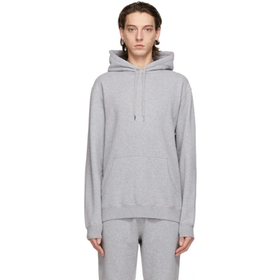 Sunspel Grey Hooded Cotton Sweatshirt
