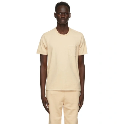 Les Tien Beige Heavyweight Classic Pocket T-shirt In Cream