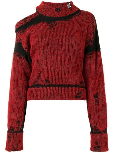 Miharayasuhiro Cold-shoulder Jumper In Red