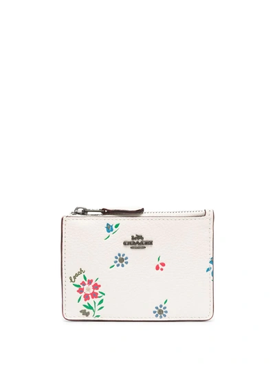 Coach Floral-print Leather Purse In Neutrals