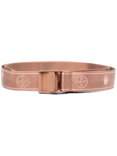 Off-white Light Pink New Logo Industrial Woman Belt In Brown