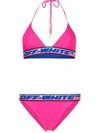 Off-white Bikini With Logo Tape In Pink
