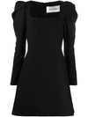 Valentino Puff-sleeve Cocktail Dress In Black