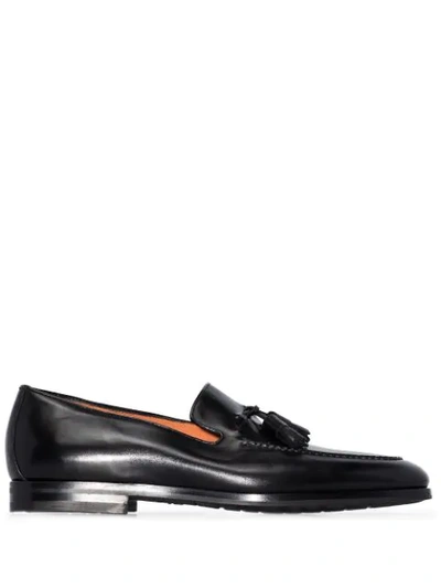 Santoni Tassel-detail Leather Loafers In Blue