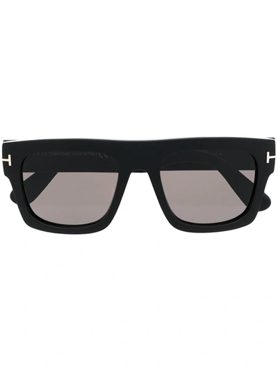 Tom Ford Logo Plaque Sunglasses In 黑色