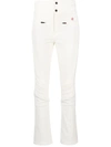 PERFECT MOMENT LOGO-EMBROIDERED FLARED TROUSERS