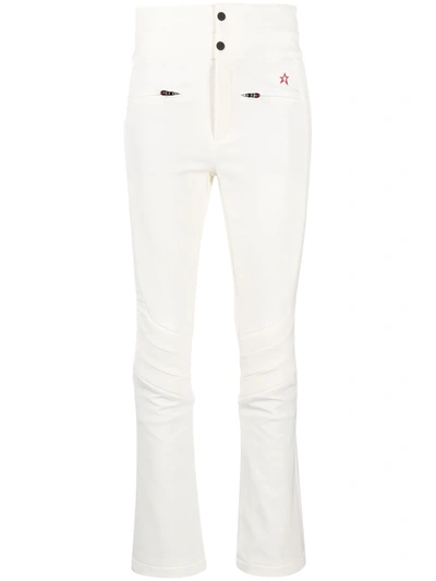PERFECT MOMENT LOGO-EMBROIDERED FLARED TROUSERS