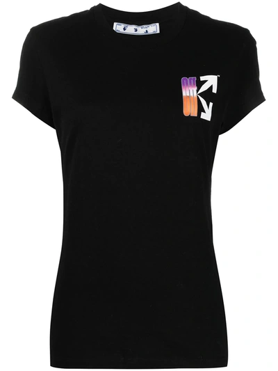 Off-white Gradient Logo Cotton T-shirt In Black