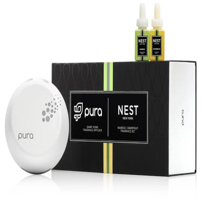 Nest Fragrances Pura Smart Diffuser Device And Bamboo And Grapefruit 0.33 Fl. oz Fragrance Set