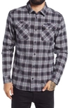 RVCA THAT'LL WORK REGULAR FIT PLAID FLANNEL BUTTON-UP SHIRT,M5993RTW