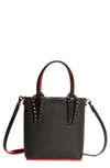 Christian Louboutin Cabata N/s Mini Tote In Grained Leather In Black/ Black