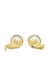 SAUER VENUS 18K YELLOW GOLD MULTI-STONE EARRINGS