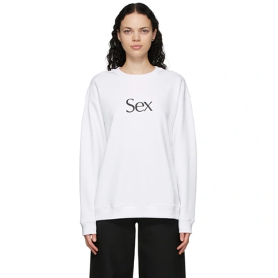 More Joy Womens White Sex-print Organic Cotton-jersey Sweatshirt M