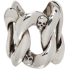 ALEXANDER MCQUEEN SILVER CHAIN & SKULL RING