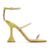 AMINA MUADDI YELLOW SATIN NAIMA CRYSTAL HEELS