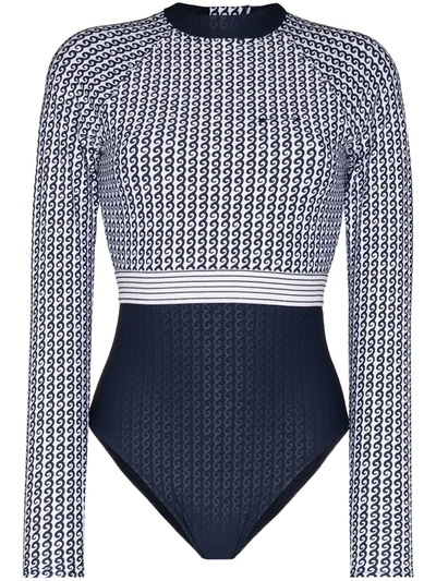 The Upside Ligeia Margot Long-sleeve Paddle Suit In Blue